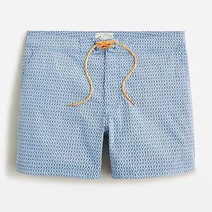 J. Crew Blue and White Patterned Swim Trunks- Econyl